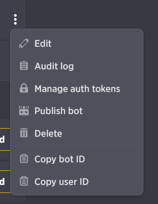 Bot context menu